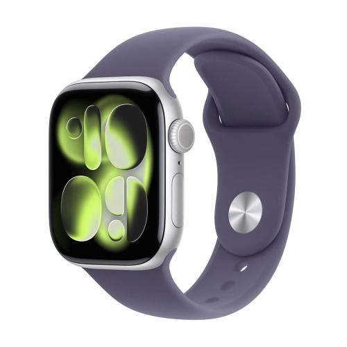 APPLE WATCH SERIES 11GPS CELLULAR 42MM SILVER ALUMINIUM CASE WITH PURPLE FOG SPORT BAND - S/M
